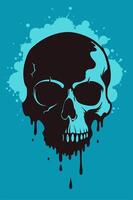 Skull bone with splattered ink dropped for your Tshirt design, apparel design, shoes design, game cover design vector