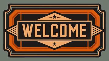 Logo Badge Welcome Vintage for your design vector