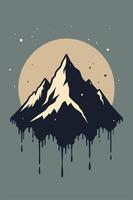 Mountain vintage with splash ink for your tshirt design, apparel design, community or your background vector