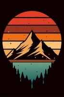 Mountain vintage with splash ink for your tshirt design, apparel design, community or your background vector