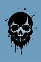 Skull bone with splattered ink dropped for your Tshirt design, apparel design, shoes design, game cover design vector
