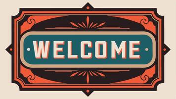 Logo Badge Welcome Vintage for your design vector