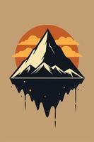 Mountain vintage with splash ink for your tshirt design, apparel design, community or your background vector