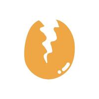 an egg with a broken shell on it vector
