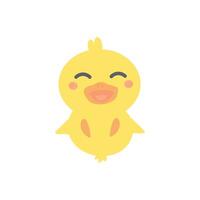 a cute little yellow duck with a smile on its face vector
