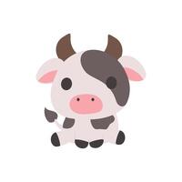 a cartoon cow with horns on a white background vector