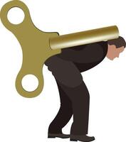 bent person carries on key back vector