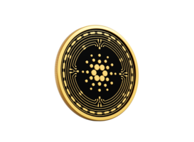 3d Stack Of Golden Cryptocurrency Cardano Rounded Coins Stack 3d Illustration png