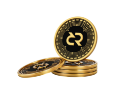 3d Stack Of Golden Cryptocurrency Decred Rounded Coins Stack 3d Illustration png