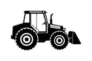 Backhoe loader silhouette illustrator vector