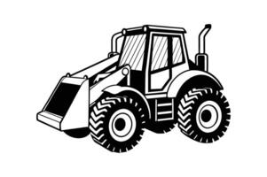 Backhoe loader silhouette illustrator vector