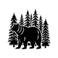 the bear is standing stoically in a rage vector