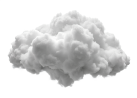 3d representación estilo, blanco nube atmosférico aislado en un transparente antecedentes png