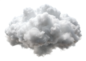 3d representación estilo, blanco nube atmosférico aislado en un transparente antecedentes png
