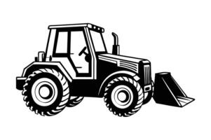 Backhoe loader silhouette illustrator vector
