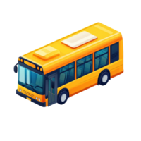 isometric bus icon isolated on transparent background png