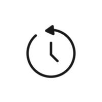 Clock with arrow. Circle arrow icon. Time symbol isolated on white background. illustration vector