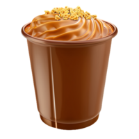 a cup of chocolate pudding with a sprinkle of nuts png