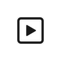 Play button icon. Music start sign. Isolated on white. vector