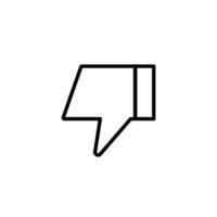 Dislike Hand in lineart design icon isolated on white. Illustration vector