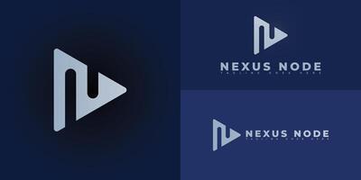Abstract triangle initial letter N or NN in white color isolated on multiple background colors. The logo is suitable for modern online converter logo design inspiration templates. vector