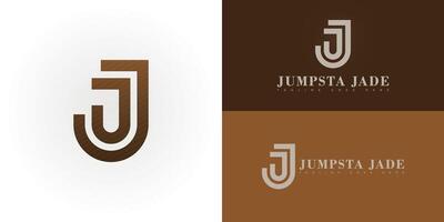 Abstract initial letter J or JJ in brown color isolated on multiple background colors. The logo is suitable for women's fashion shoe brand logo design inspiration templates. vector