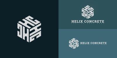 Abstract hexagon initial letter HC or CH in white color isolated on multiple background colors. The logo is suitable for concrete pumping logo design inspiration templates. vector