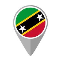 Saint Kitts and Nevis Flag on Location Pin vector