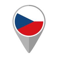 Czech Flag on Location Pin vector