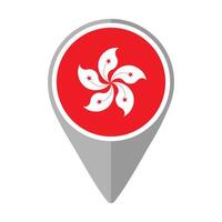 Hong Kong Flag on Location Pin vector