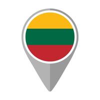 Lithuania Flag on Location Pin vector