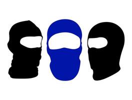 set full face mask icon. balaclava different views symbol illustration vector