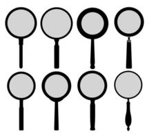 set magnifying glass icon. magnifier find search symbol design illustration vector