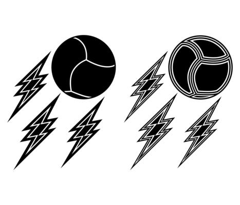 set collections Handball balls lightning icon. Handball balls thunderbolt design template illustration