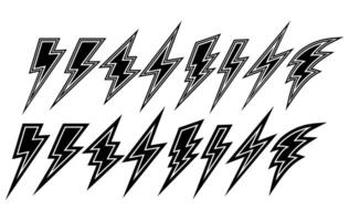 set collections lightning icon. thunderbolt electric symbol. power sign design template illustration vector