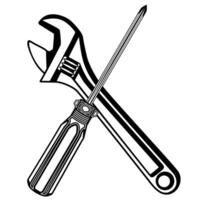 adjustable and screwdriver crossed icon. Tools symbol logo design Illustration vector