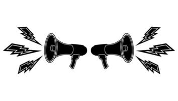 Double megaphone loudspeaker icon symbol. powerful Speaker volume design illustration vector