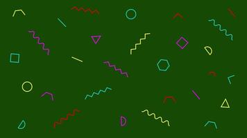 Overlay abstract colorful design elements, 2d animation of geometric shapes 4k motion graphic animated on green screen background video