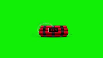 time bomb with digital clock 10 seconds countdown timer animation green screen video