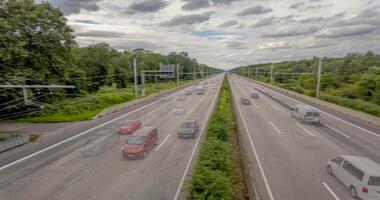 Time-lapse shot of a German highway with fast-moving vehicles video