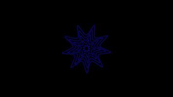 Seamless Looping Neon Light Kaleidoscope, Hypnotic Motion Background and mandala design animation .on the black background . video