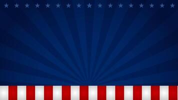 USA Independence Day Background Animation with sunburst Background and Copy Space Area video