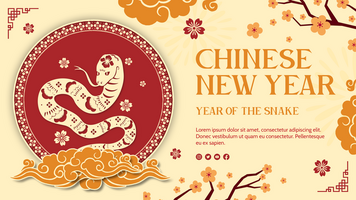Chinese New Year Greeting Banner Year of the Snake Template Design psd