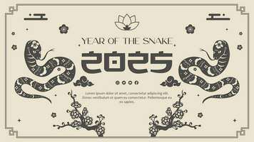 Year Of The Snake Chinese New Year Banner Minimalist Template Design psd
