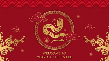 Welcome To Year Of The Snake Chinese New Year Greeting Banner Template psd
