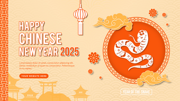 Chinese New Year 2025 Greeting Web Banner Template Design psd
