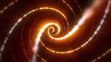 Abstract bright yellow glowing background tunnel with flying lines video