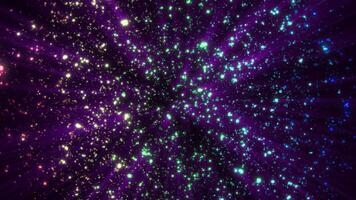Abstract background of bright multi-colored glowing shiny dots of bokeh video