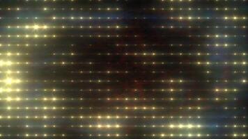 abstrato ciclo brilhando amarelo ouro discoteca parede com luz lâmpadas abstrato fundo. 4k video