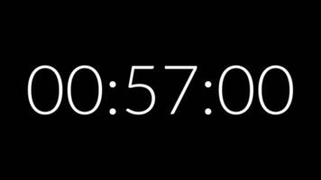1 minute countdown timer on black background Perfect for countdowns, deadline reminders, time management concepts, and scheduling video